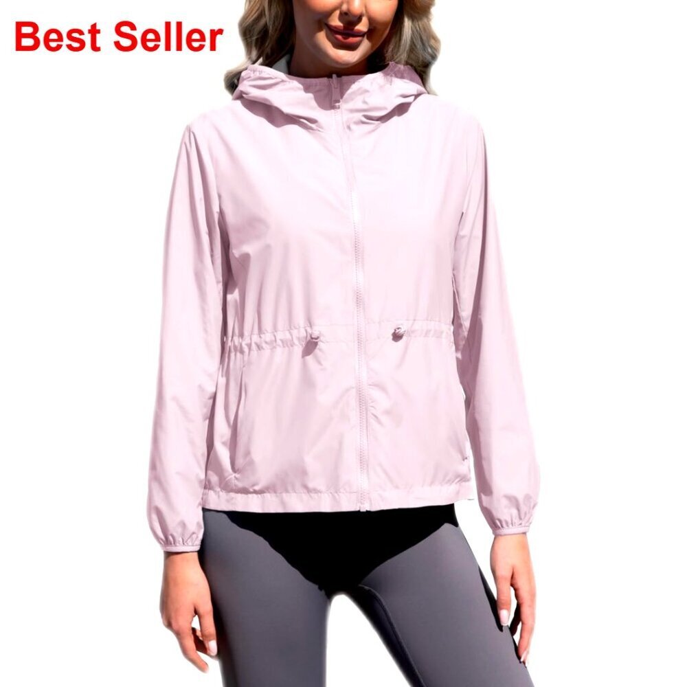 Waterproof Reversible Rain Jacket Lightweight Hooded Windbreaker with Pockets